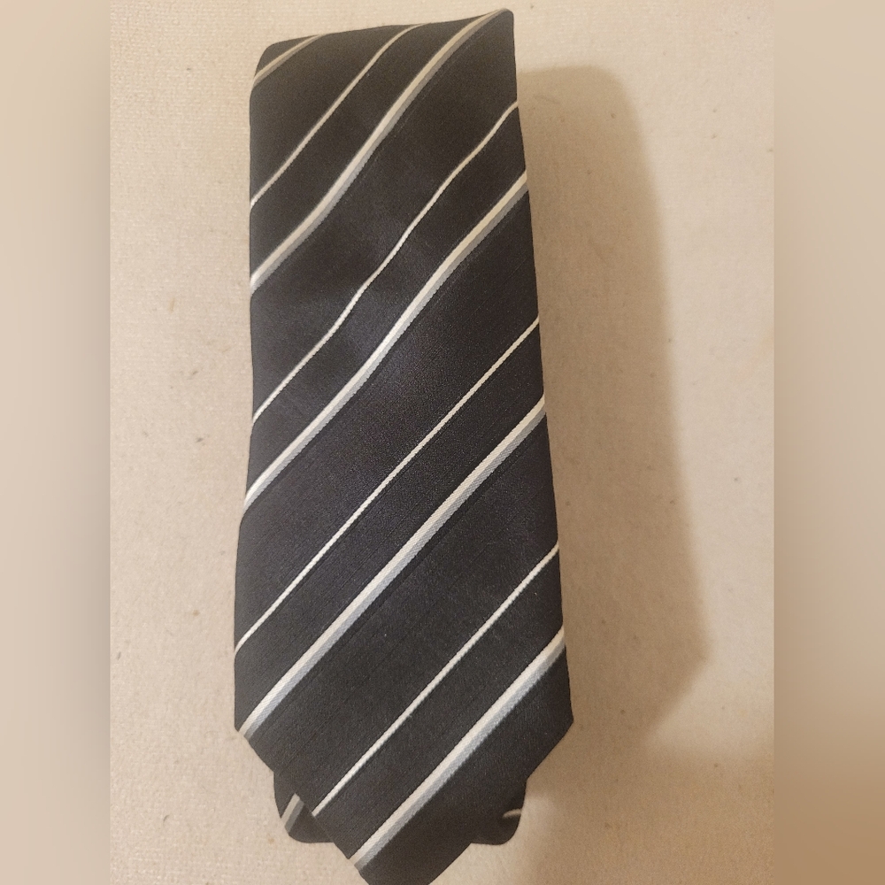 Hudson Room Necktie 100% Silk Black, White & Gray Made Italy